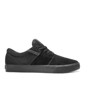 Supra Mens STACKS II VULC Black/Black/Black Low Top Shoes | CA-42517